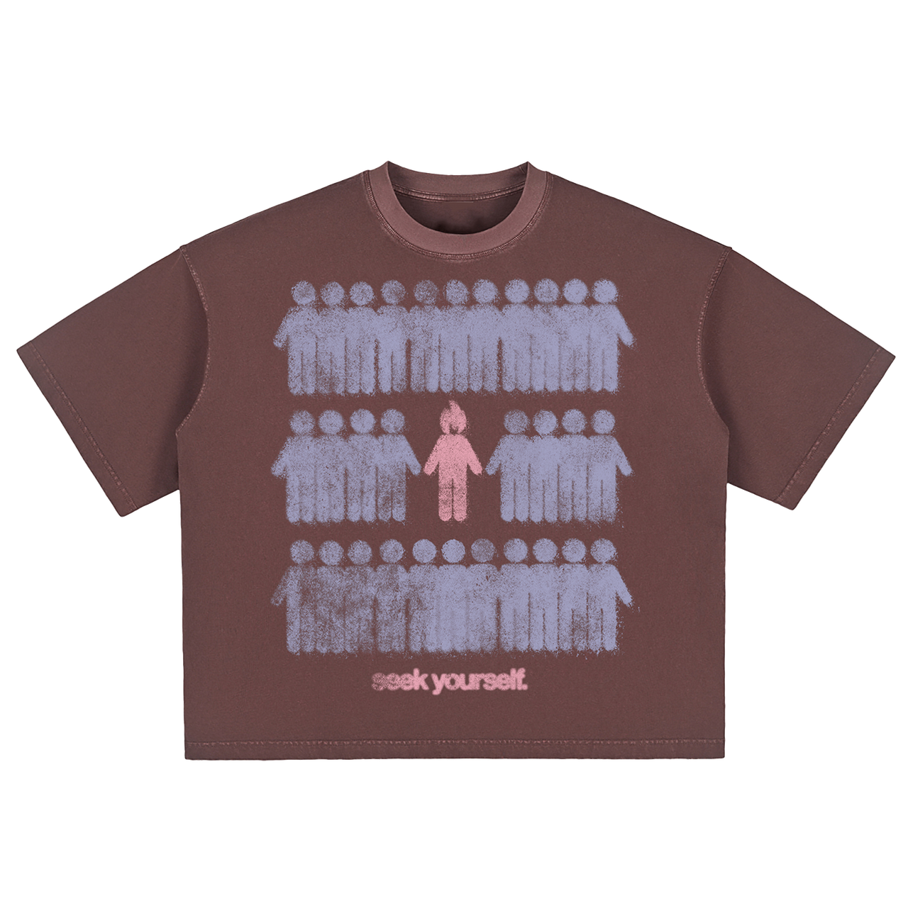 SEEK YOURSELF CROPPED TEE - BURNT MAROON