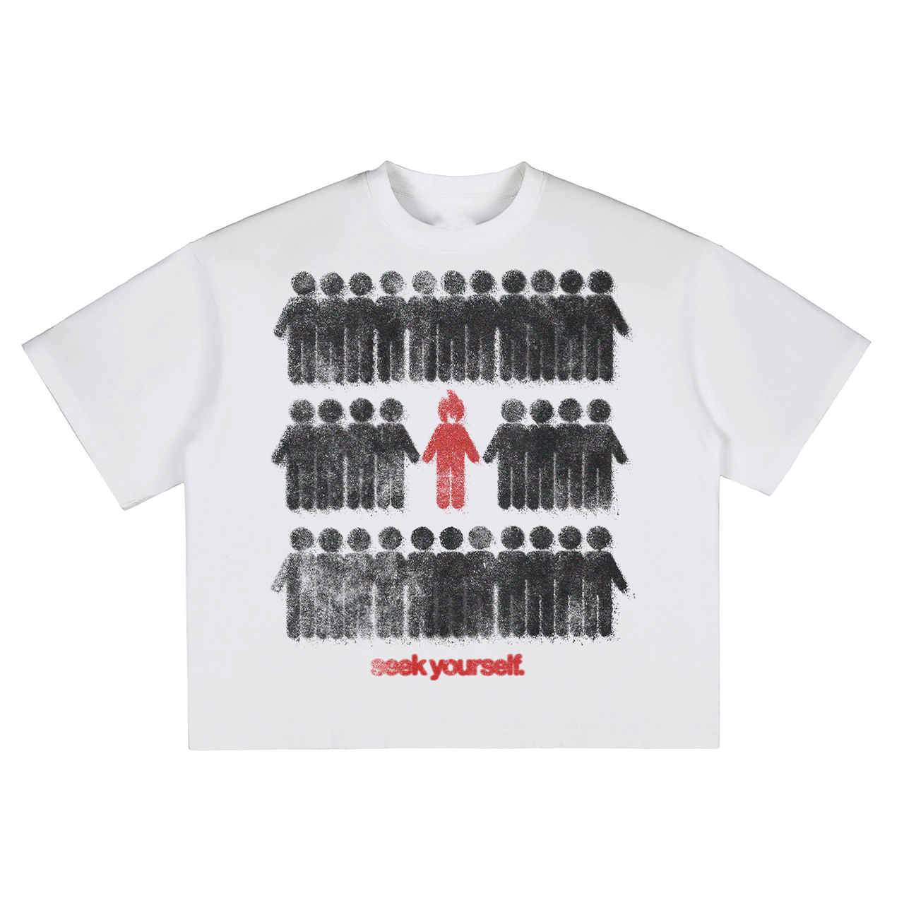 SEEK YOURSELF CROPPED TEE - WHITE