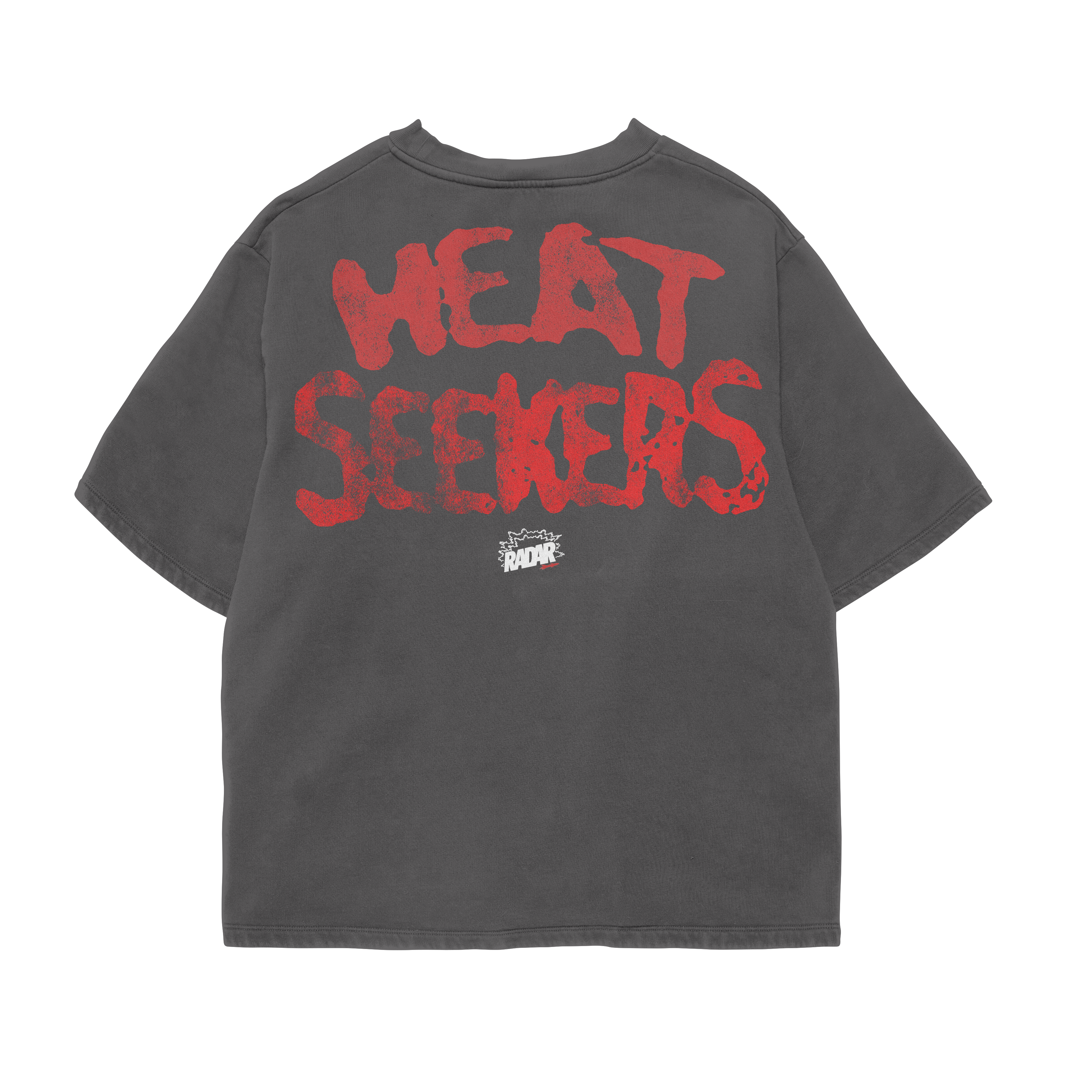 RETRO ROCKET TEE - CHARCOAL/RED