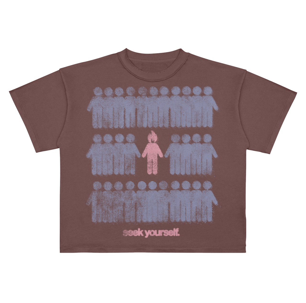 SEEK YOURSELF CROPPED TEE - BURNT MAROON