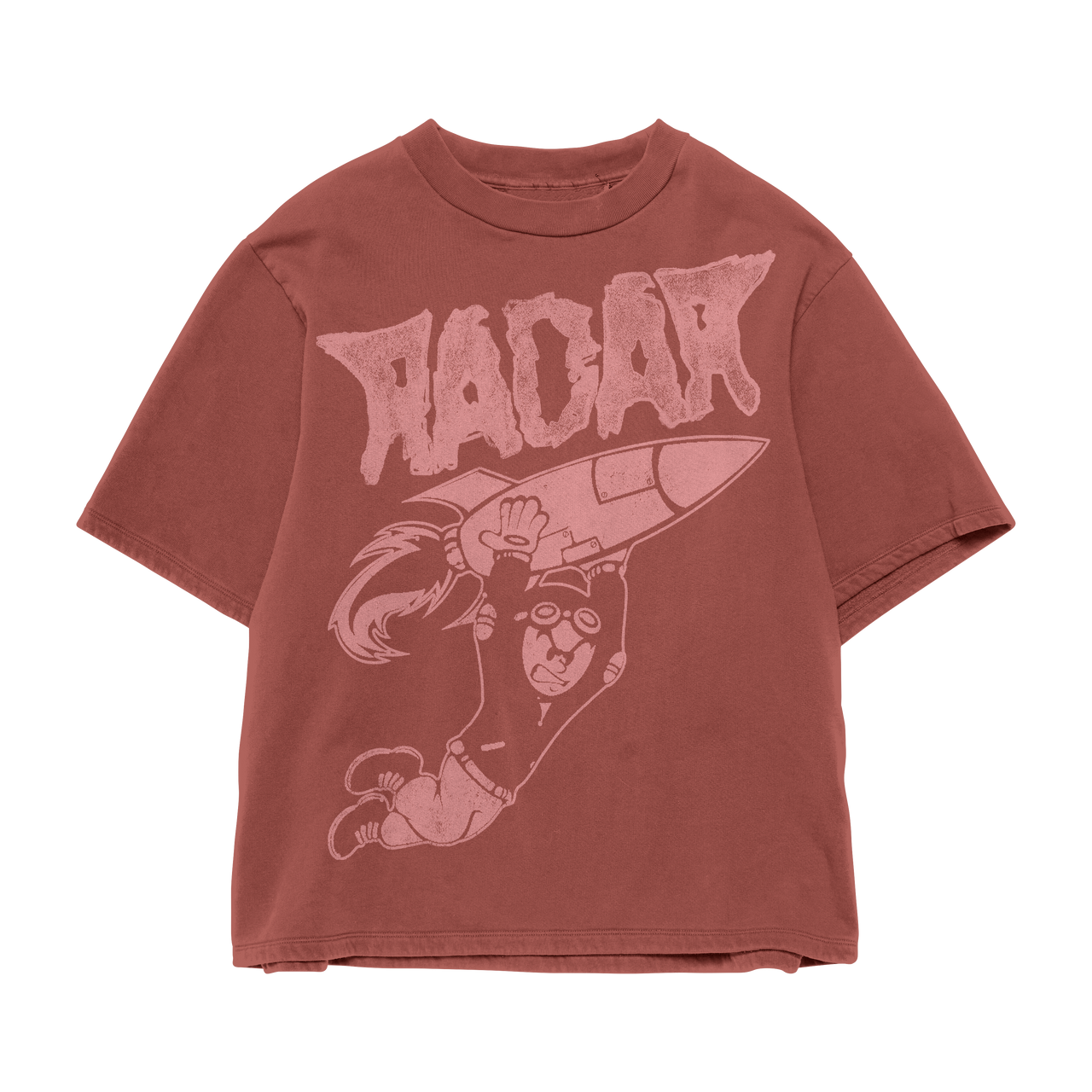 RETRO ROCKET TEE - RED/PINK