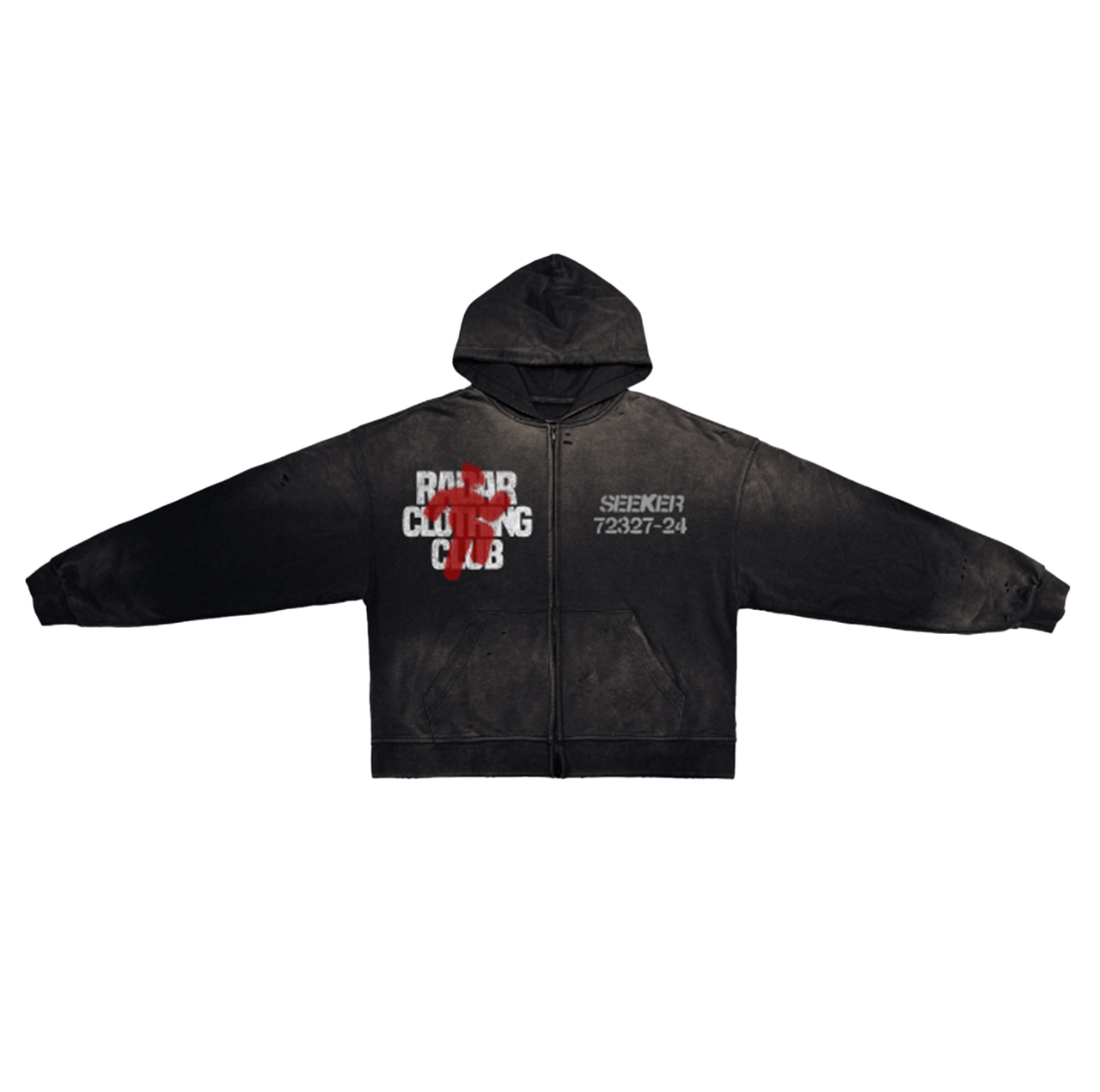 CLOTHING CLUB ESSENTIAL ZIP HOODIE - RED