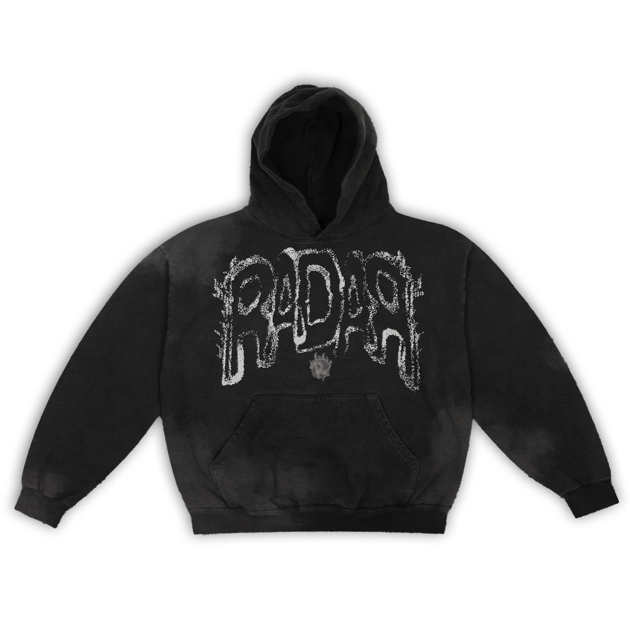 FRAYED ESSENTIAL HOODIE "FADED BLACK"