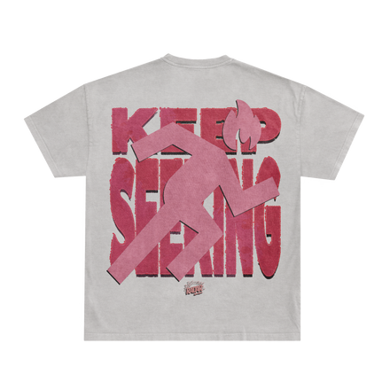 "KEEP SEEKING" TEE - ROSE