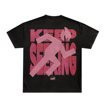 "KEEP SEEKING" TEE - ROSE