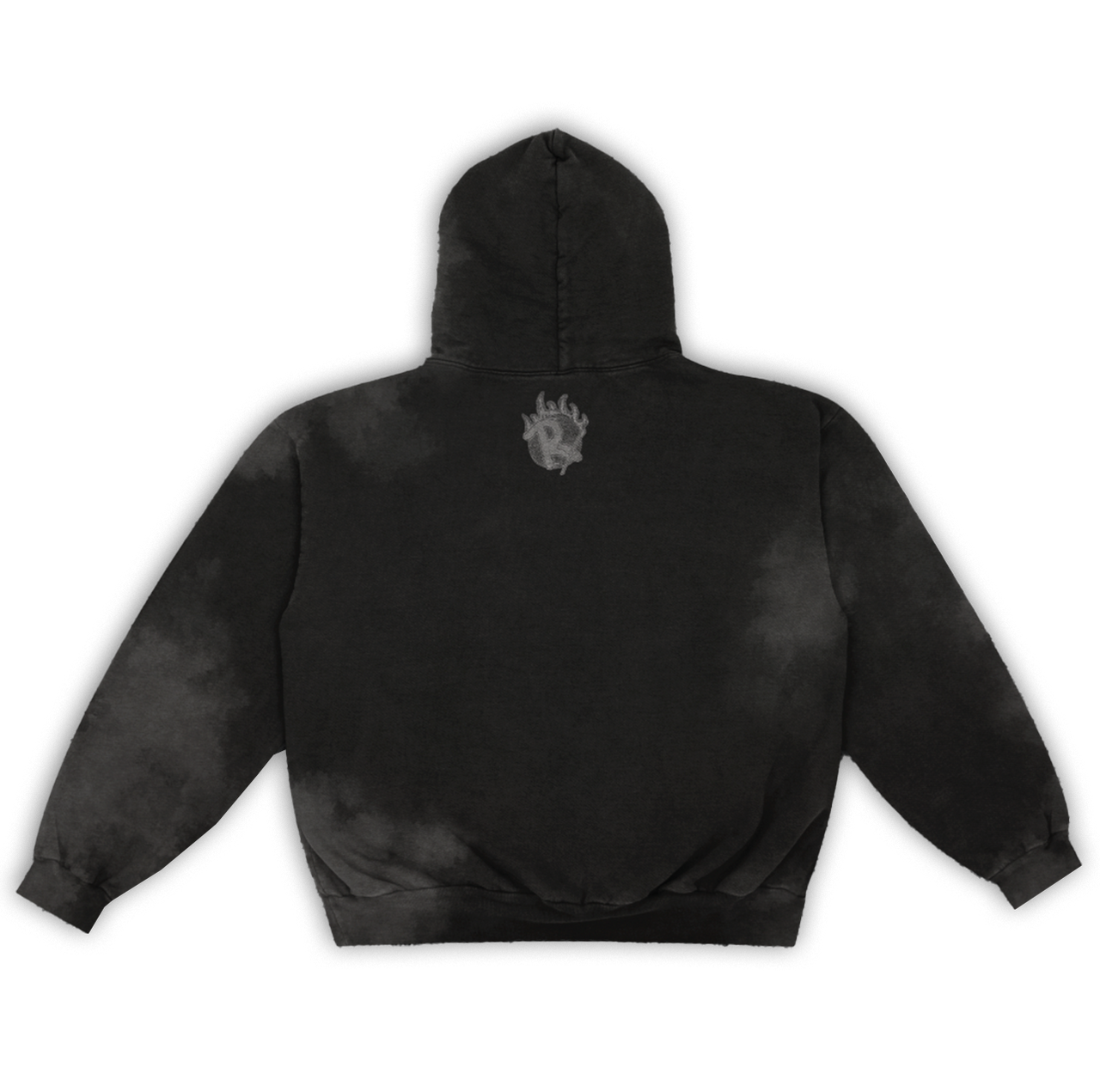 FRAYED ESSENTIAL HOODIE "FADED BLACK"
