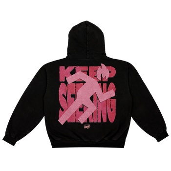 "KEEP SEEKING" HOODIE - ROSE