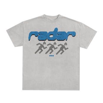 "KEEP SEEKING" TEE - BLUE/GREY