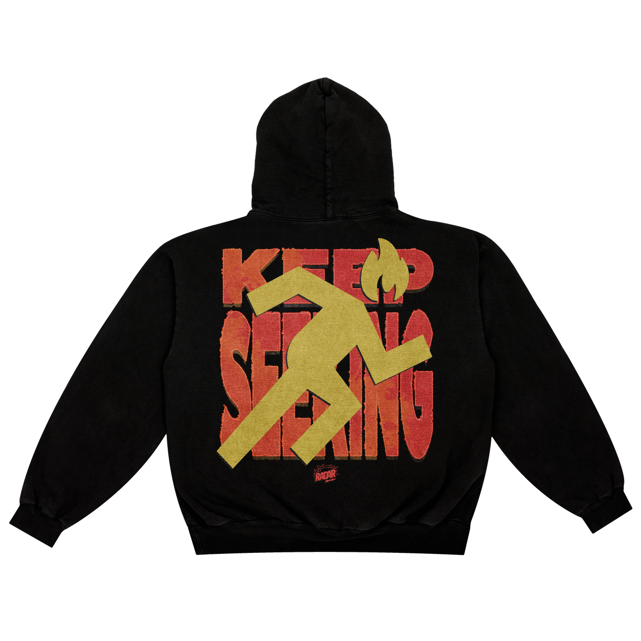 "KEEP SEEKING" HOODIE - RED/GOLD