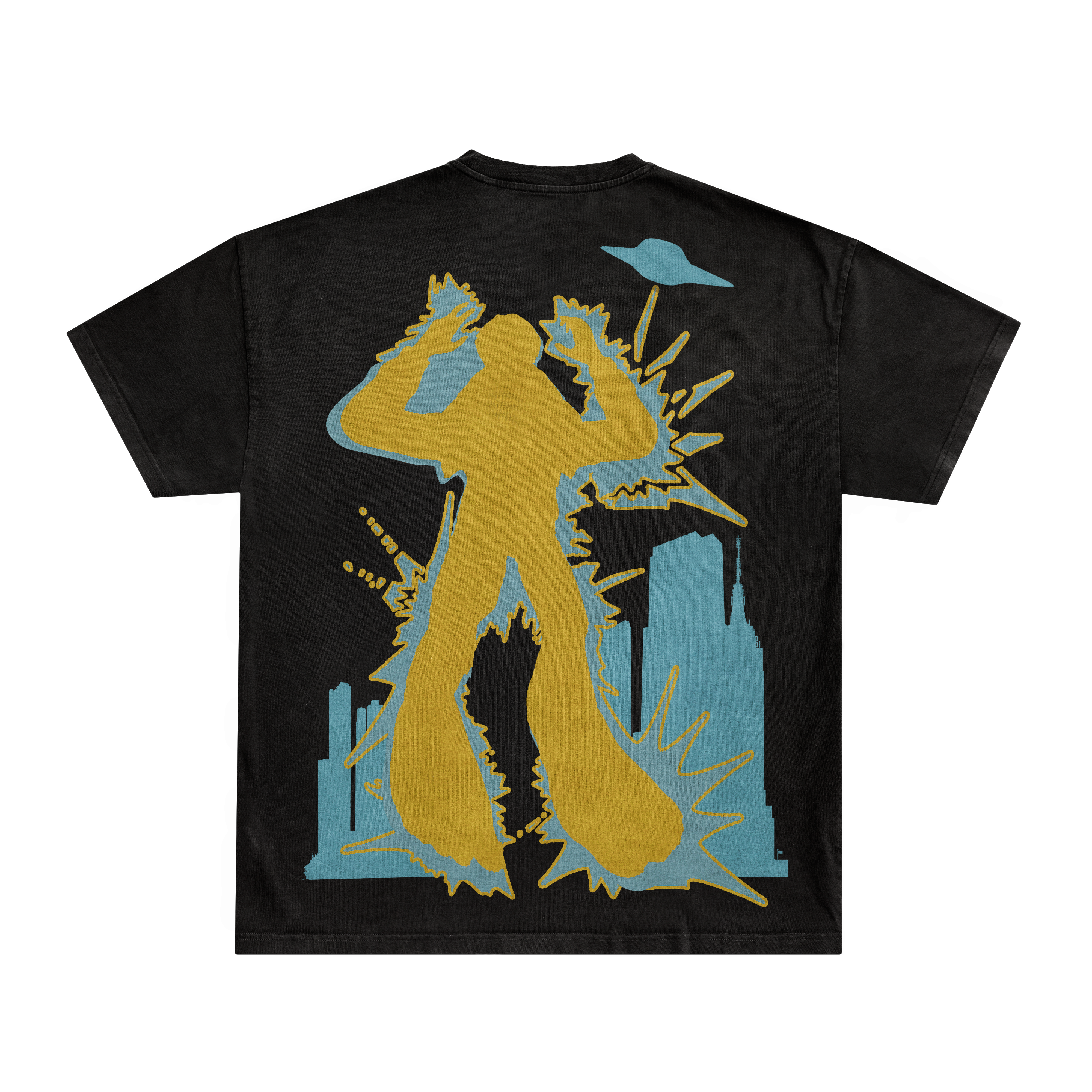 EXTRATERRESTRIAL WARPATH TEE - YELLOW/CYAN