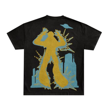 EXTRATERRESTRIAL WARPATH TEE - YELLOW/CYAN