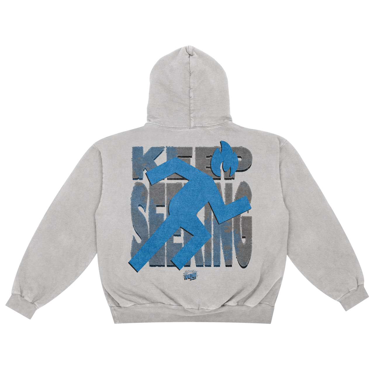 "KEEP SEEKING" HOODIE - BLUE/GREY