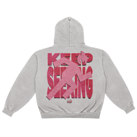 "KEEP SEEKING" HOODIE - ROSE