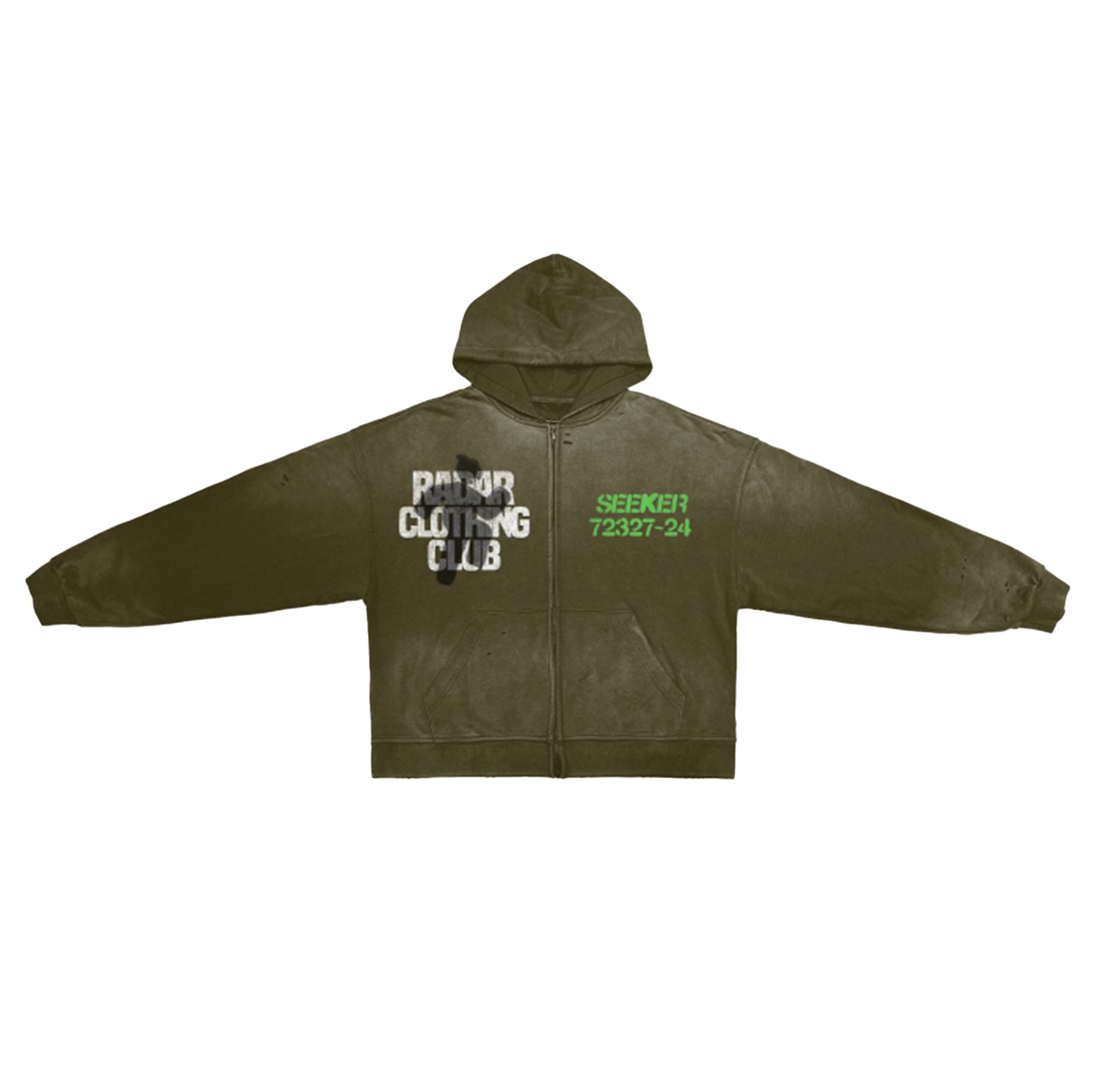 CLOTHING CLUB ESSENTIAL ZIP HOODIE - GREEN