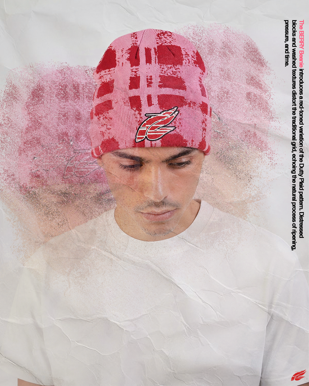 DUTTY PLAID BEANIE — BERRY