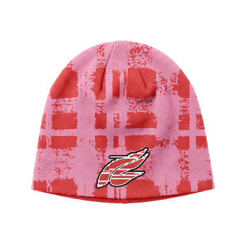 DUTTY PLAID BEANIE — BERRY