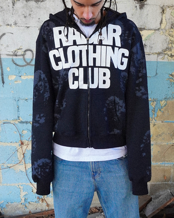 BOOTPRINT ZIP HOODIE - BLACK