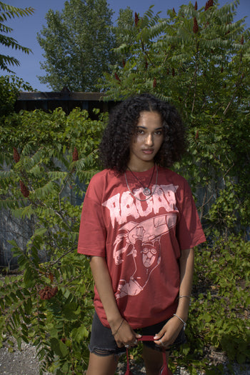 RETRO ROCKET TEE - RED/PINK