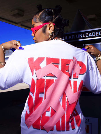 "KEEP SEEKING" TEE - ROSE