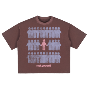 SEEK YOURSELF CROPPED TEE - BURNT MAROON
