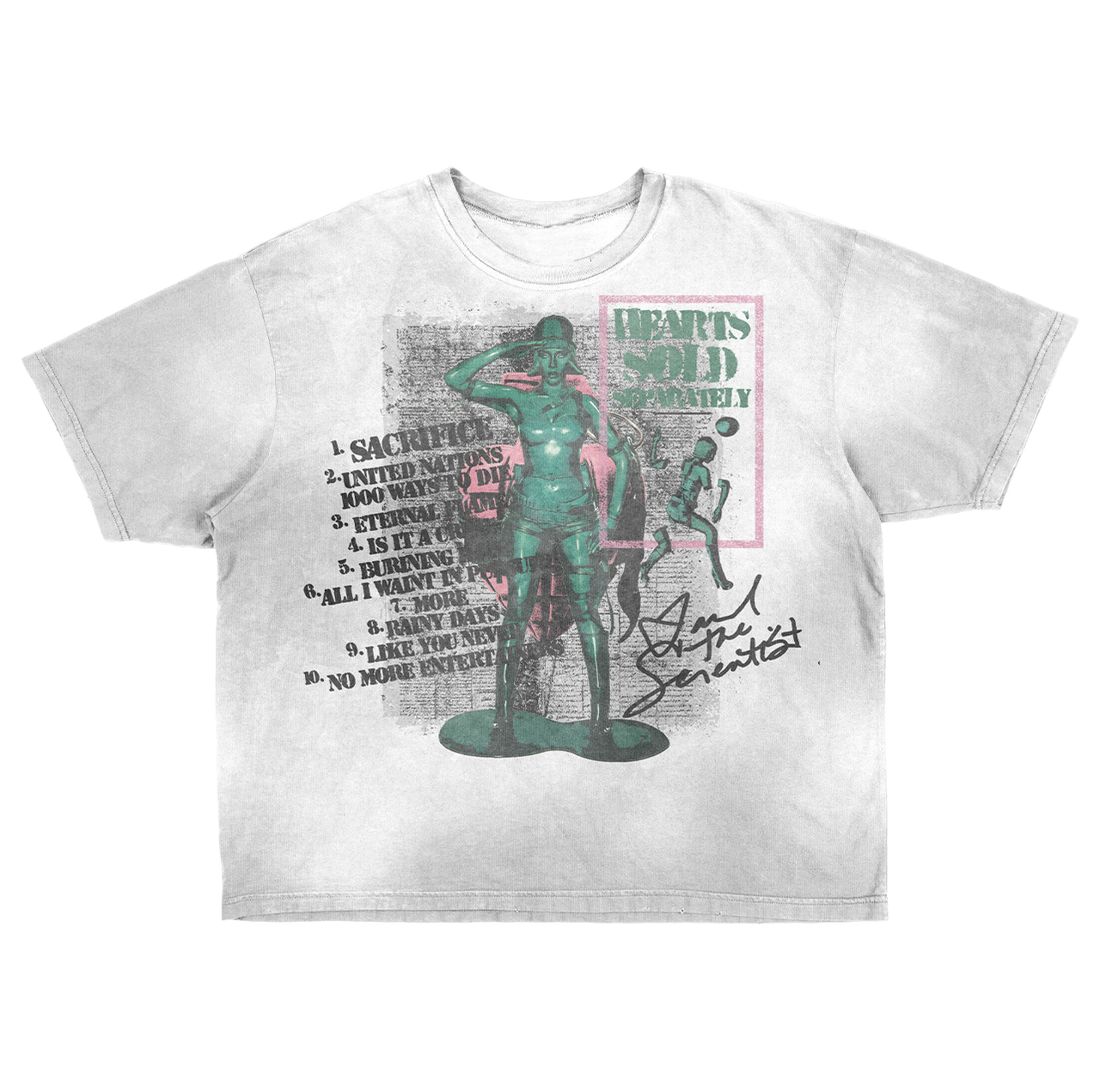 HEARTS SOLD SEPARATELY TEE - CROPPED DISTRESSED