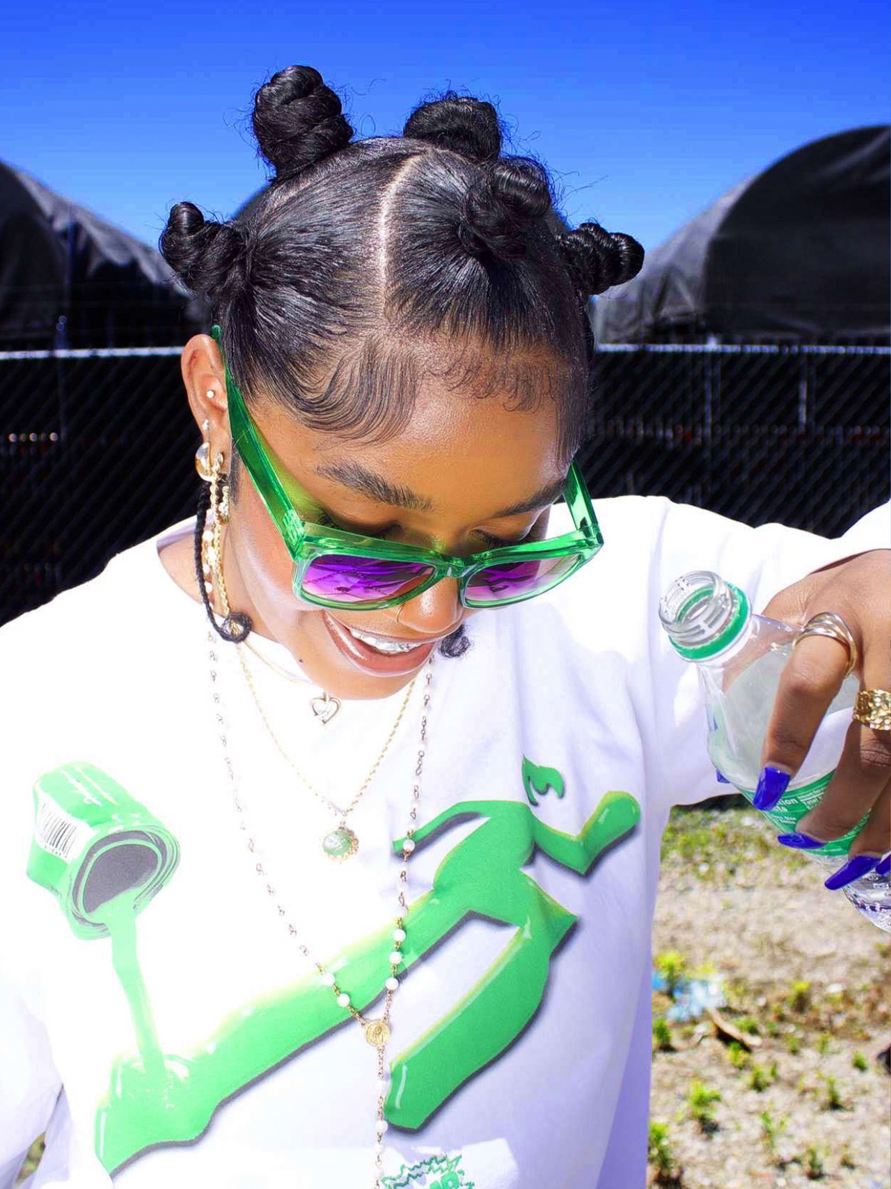 PAINT SPILL TEE - GOO GREEN