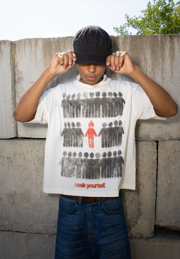 SEEK YOURSELF CROPPED TEE - WHITE