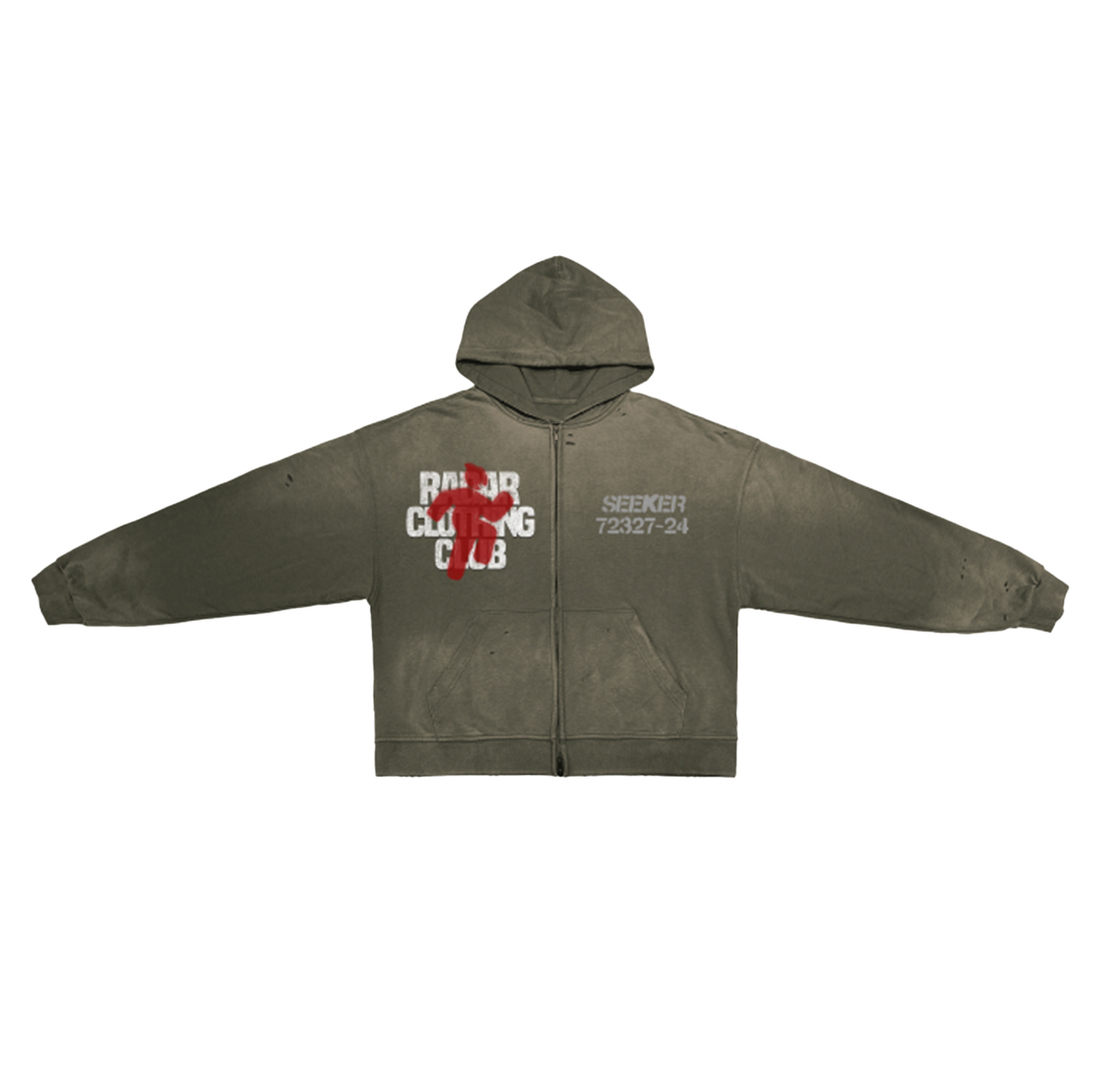 CLOTHING CLUB ESSENTIAL ZIP HOODIE - RED