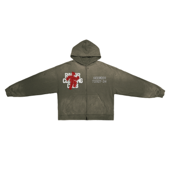 CLOTHING CLUB ESSENTIAL ZIP HOODIE - RED