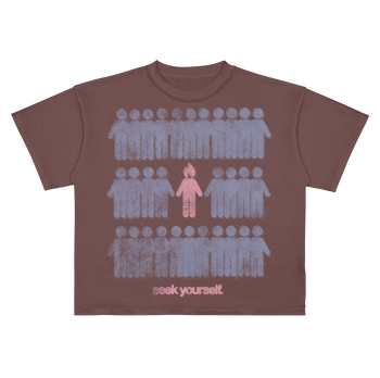 SEEK YOURSELF CROPPED TEE - BURNT MAROON