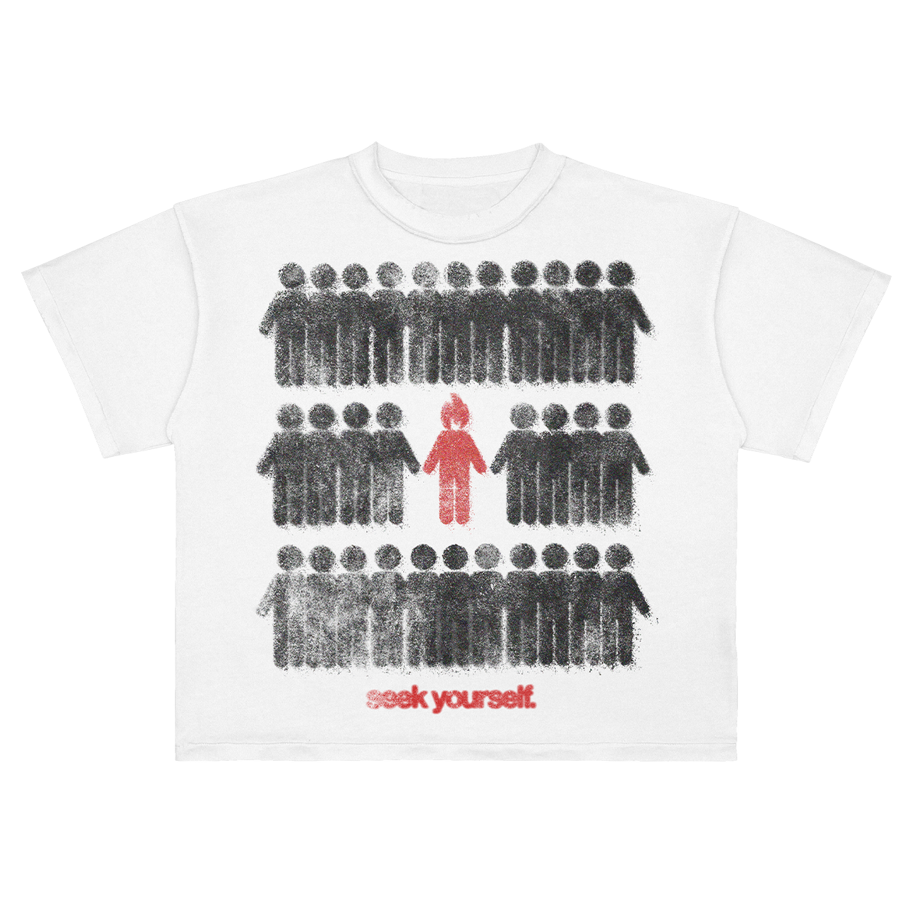 SEEK YOURSELF CROPPED TEE - WHITE