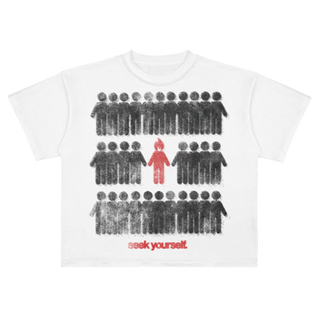 SEEK YOURSELF CROPPED TEE - WHITE
